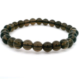 Smoky Quartz Beaded Bracelet 7.5mm Rounds