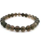 Smoky Quartz Beaded Bracelet - 7.5-8.5 mm Round