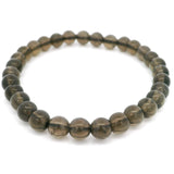 Smoky Quartz Beaded Bracelet - 6mm Rounds