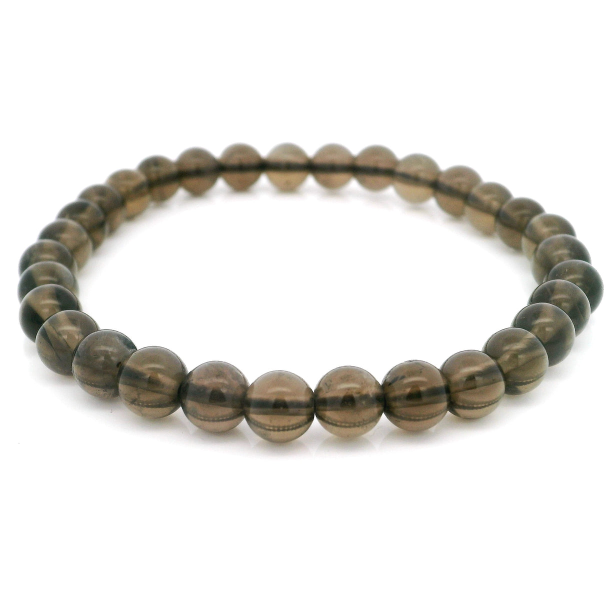 Smoky Quartz Beaded Bracelet - 6mm Rounds