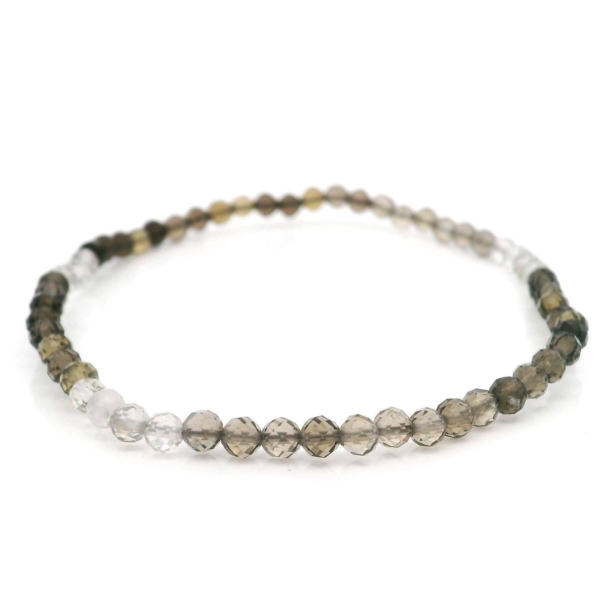 Faceted Smoky Quartz (Hombre) Beaded Bracelet - 3mm