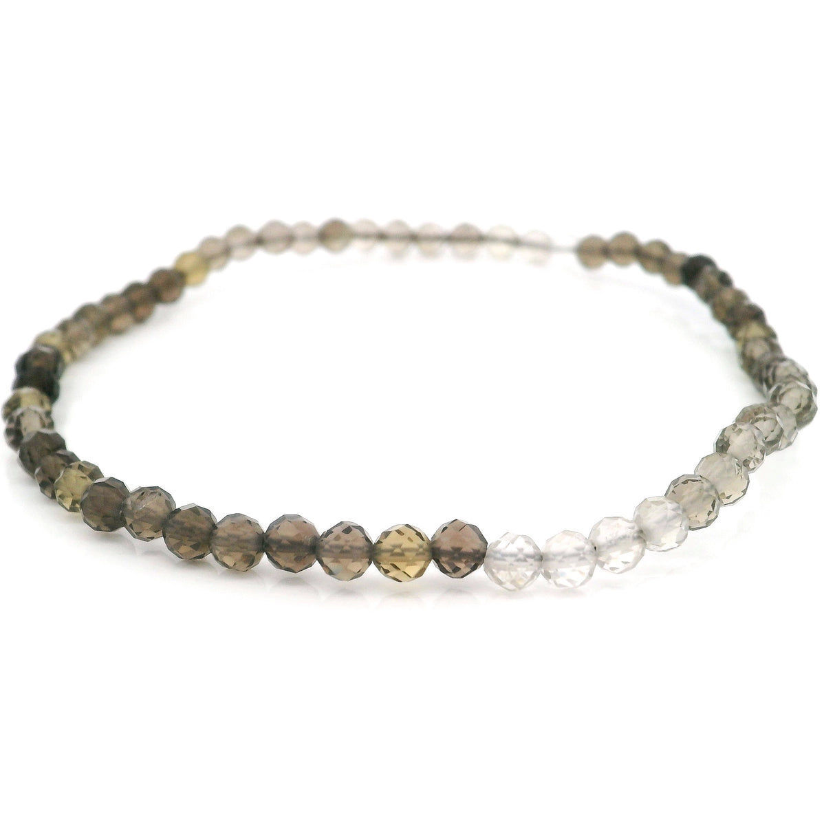 Faceted Smoky Quartz (Hombre) Beaded Bracelet - 3mm