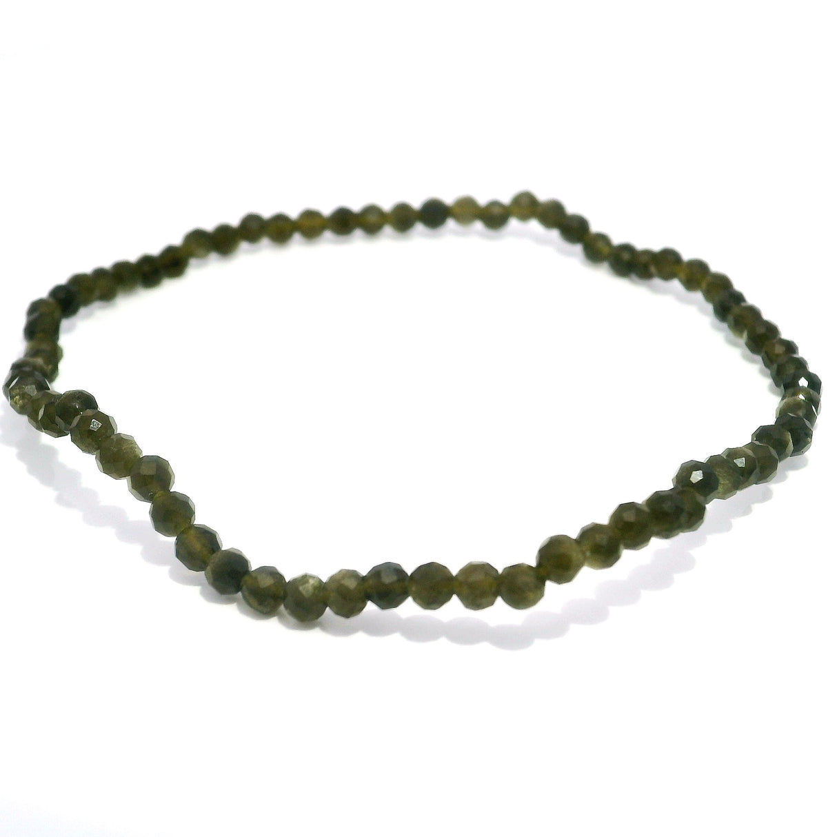 Faceted Smoky Quartz Beaded Bracelet - 3mm