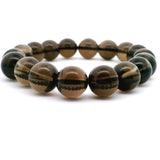 Smoky Quartz Beaded Bracelet 11mm Rounds