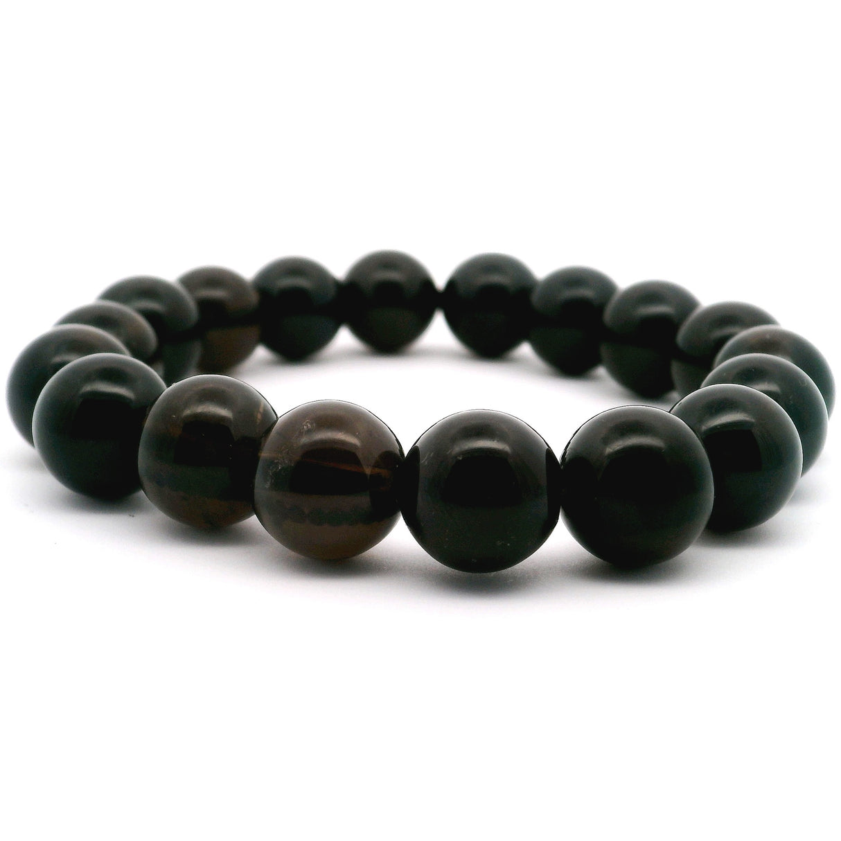 Smoky Quartz Beaded Bracelet 11mm Rounds