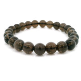 Bracelet perles rondes 8mm Quartz Fumé