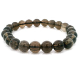 Bracelet perles rondes 8mm Quartz Fumé