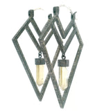 Unpolished Quartz Crystal Delving Arrow Hoop Earrings