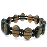 Smoky Quartz Beaded Bracelet - Double Stranded with 4mm Obsidian Spacers