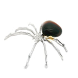 Red Sard Onyx Spider - Carnelian Heart on Silver Body