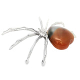 Red Sard Onyx Spider - Carnelian Heart on Silver Body
