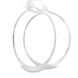 Sterling Silver Hoop Earrings - Graduated Flat Design