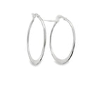 Sterling Silver Hoop Earrings - Graduated Flat Design