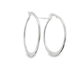 Sterling Silver Hoop Earrings - Graduated Flat Design