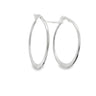 Sterling Silver Hoop Earrings - Graduated Flat Design