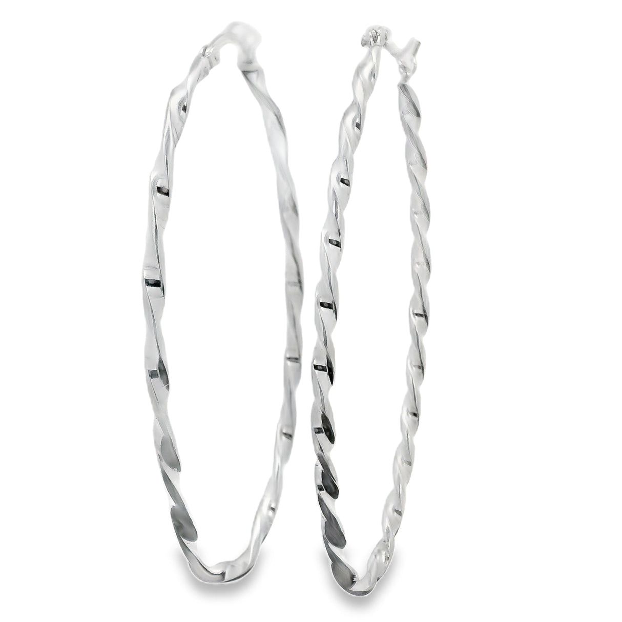 Sterling Silver Hoop Earrings - Twisted Wire