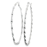 Sterling Silver Hoop Earrings - Twisted Wire