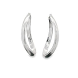 Sterling Silver Hoop Earrings - Hinged Fancy Shape