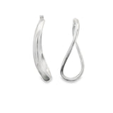 Sterling Silver Hoop Earrings - Hinged Fancy Shape