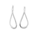 Sterling Silver Hoop Earrings - Hinged Fancy Shape