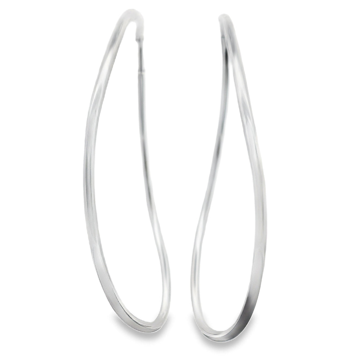 Sterling Silver Hoop Earrings - Wave