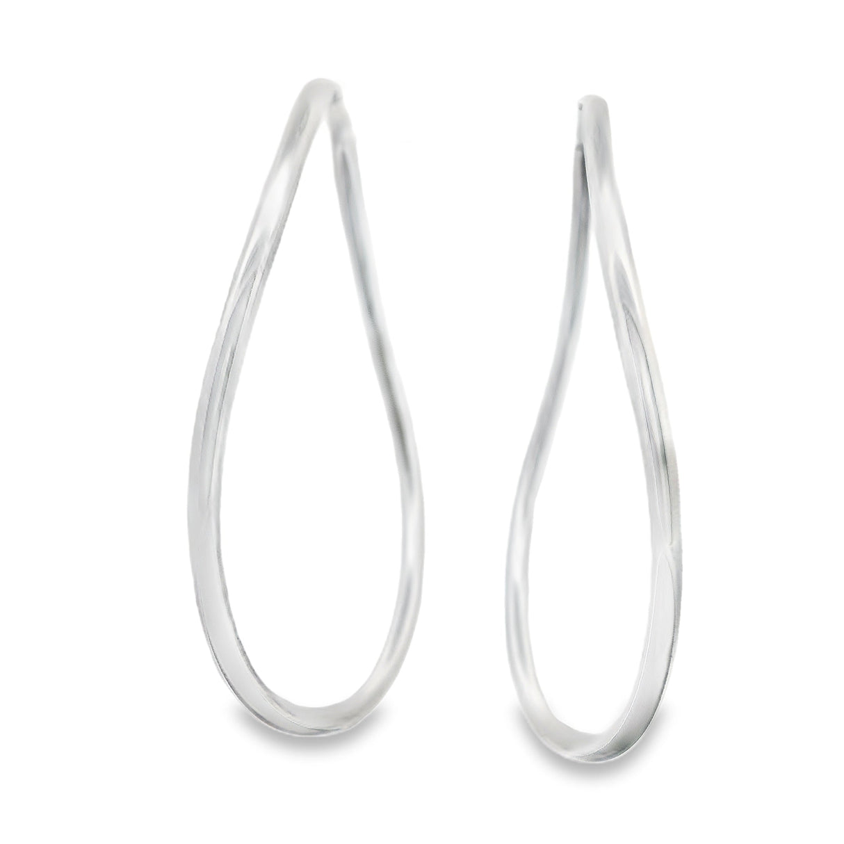 Sterling Silver Hoop Earrings - Wave