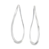 Sterling Silver Hoop Earrings - Wave