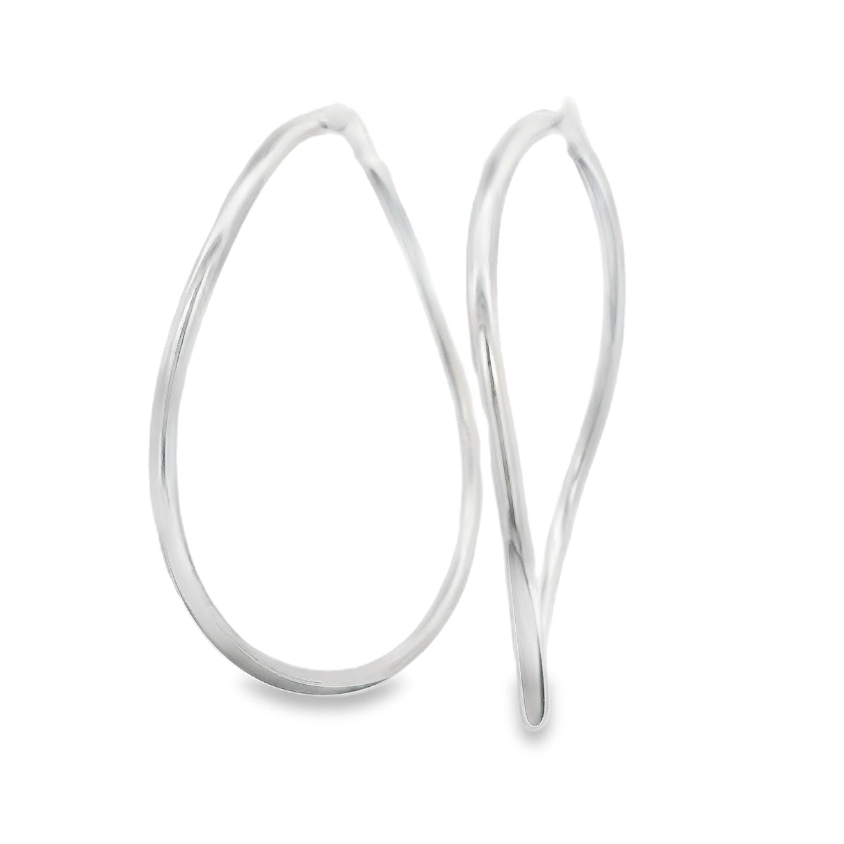 Sterling Silver Hoop Earrings - Wave