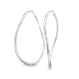 Sterling Silver Hoop Earrings - Wave