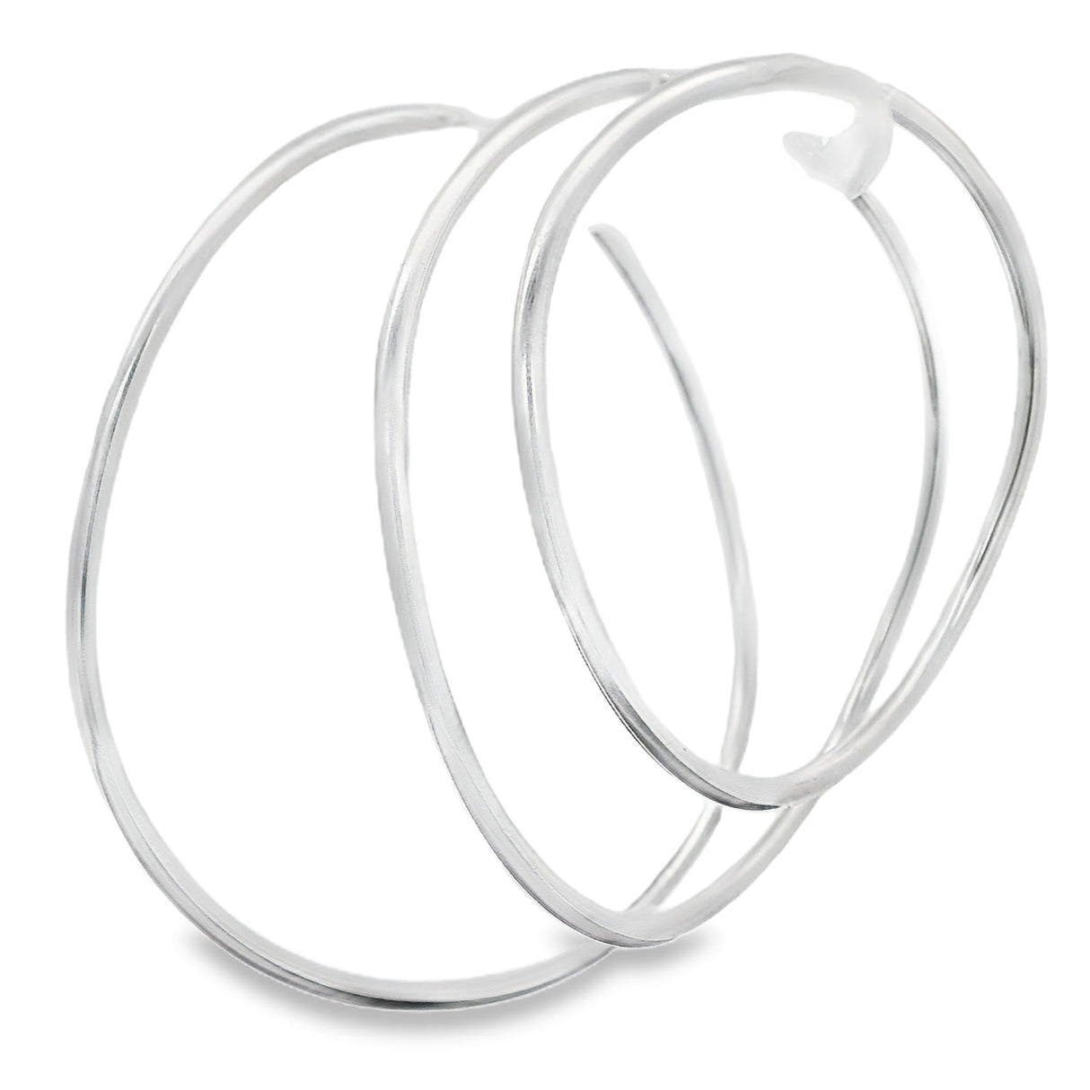 Sterling Silver Hoop Earrings - Wave