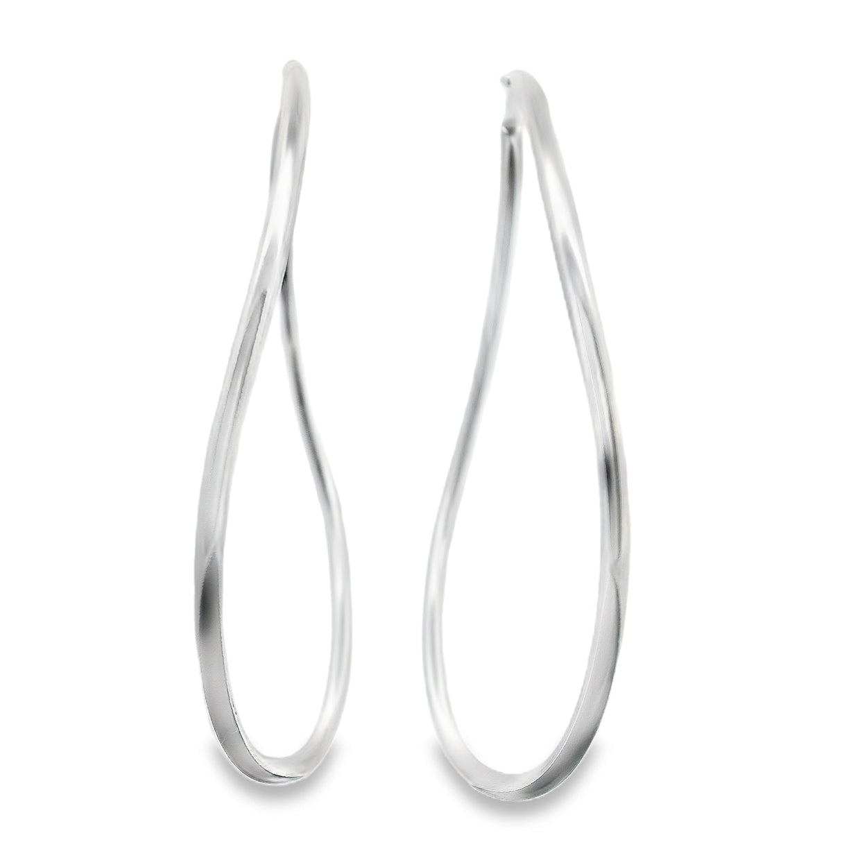 Sterling Silver Hoop Earrings - Wave