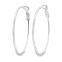 Sterling Silver Hoop Earrings with Omega Clip Back