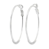 Sterling Silver Hoop Earrings with Omega Clip Back