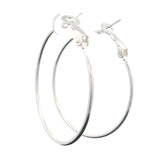Sterling Silver Hoop Earrings with Omega Clip Back