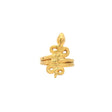 Coiled snake ring in gold vermeil over sterling silver, textured serpent rising to strike, front view