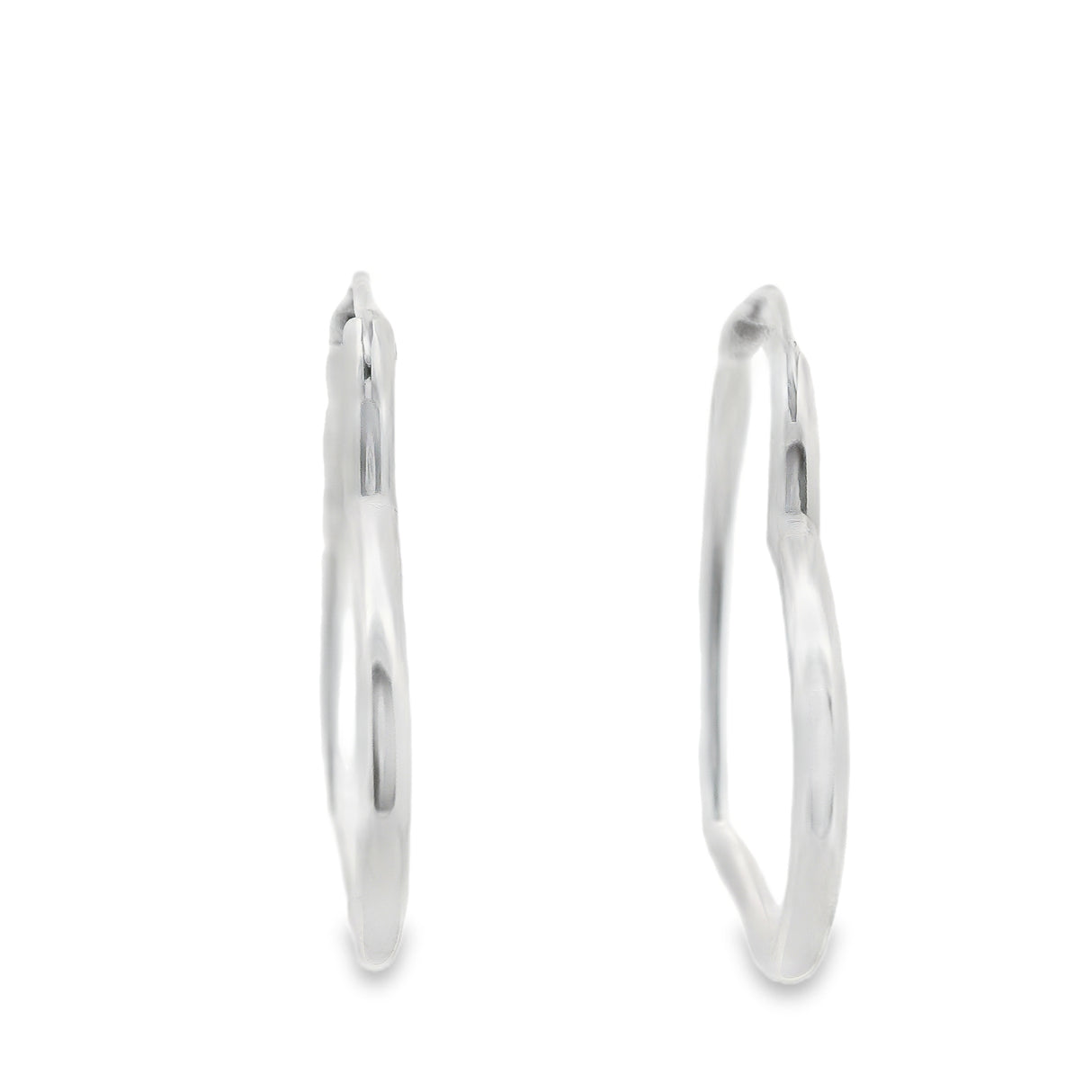 Sterling Silver Hoop Earrings - Heart