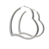 Sterling Silver Hoop Earrings - Heart