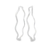 Sterling Silver Hoop Earrings - Wave with Click Top