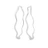 Sterling Silver Hoop Earrings - Wave with Click Top