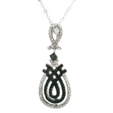 Swarovski Pendant On Silver Chain Black Pineapple Design