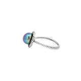 Tahitian Pearl Ring With Rope Bezel And Band Sz9