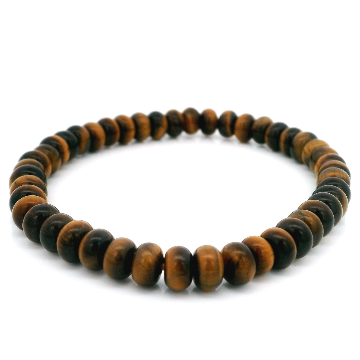 Yellow Tigers Eye Beaded Bracelet - 6.5 mm Rondelles