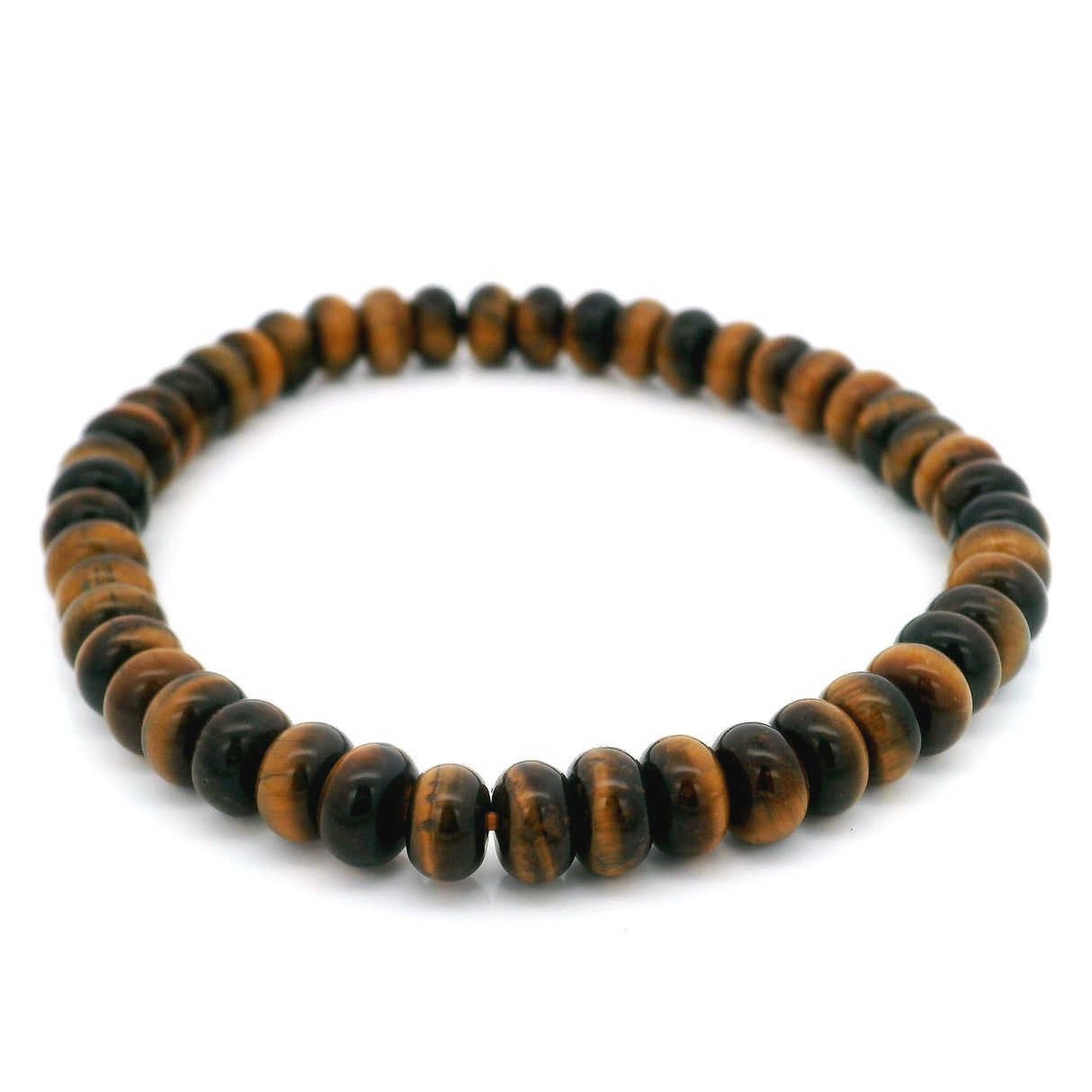 Yellow Tigers Eye Beaded Bracelet - 6.5 mm Rondelles