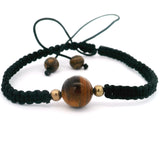 10mm Round Bead on Woven Adjustable Bracelet