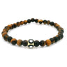 6mm Tigers Eye Beaded Bracelet with Black Evil Eye Bead