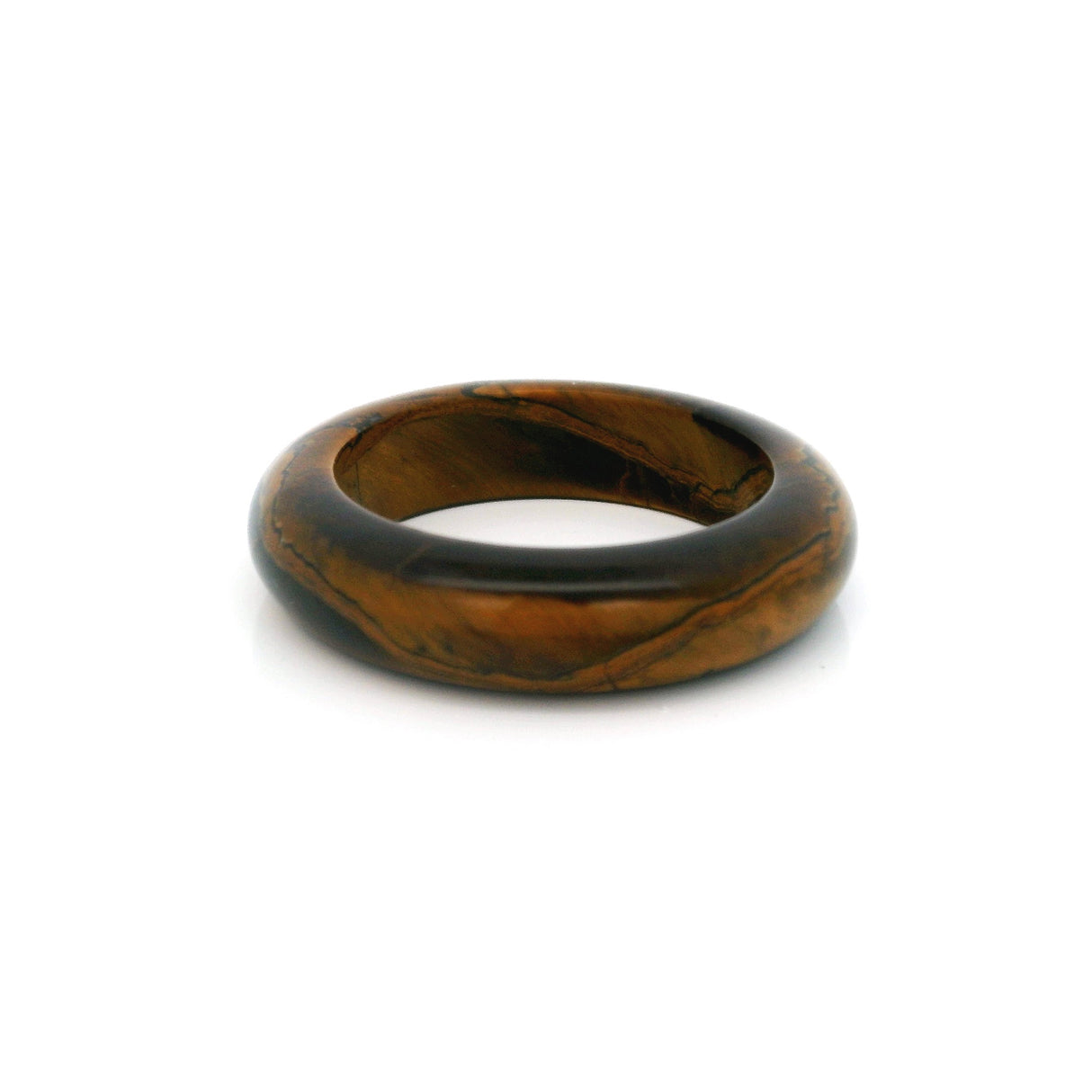 Tiger Eye Gemstone Ring - Solid Stone Carving