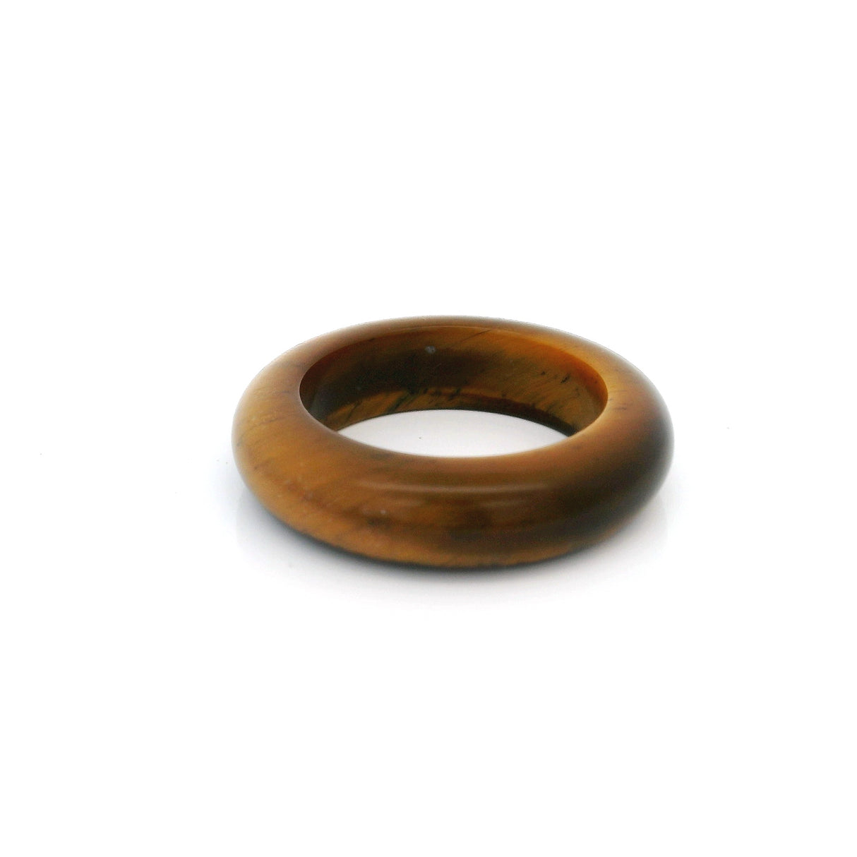 Tiger Eye Gemstone Ring - Solid Stone Carving