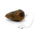 Yellow Tiger's Eye Faceted Droplet Gemstone Pendulum