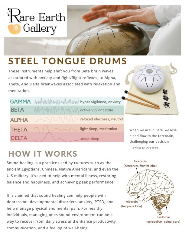 20cm Pentatonic Steel Singing Drum - Metal Green