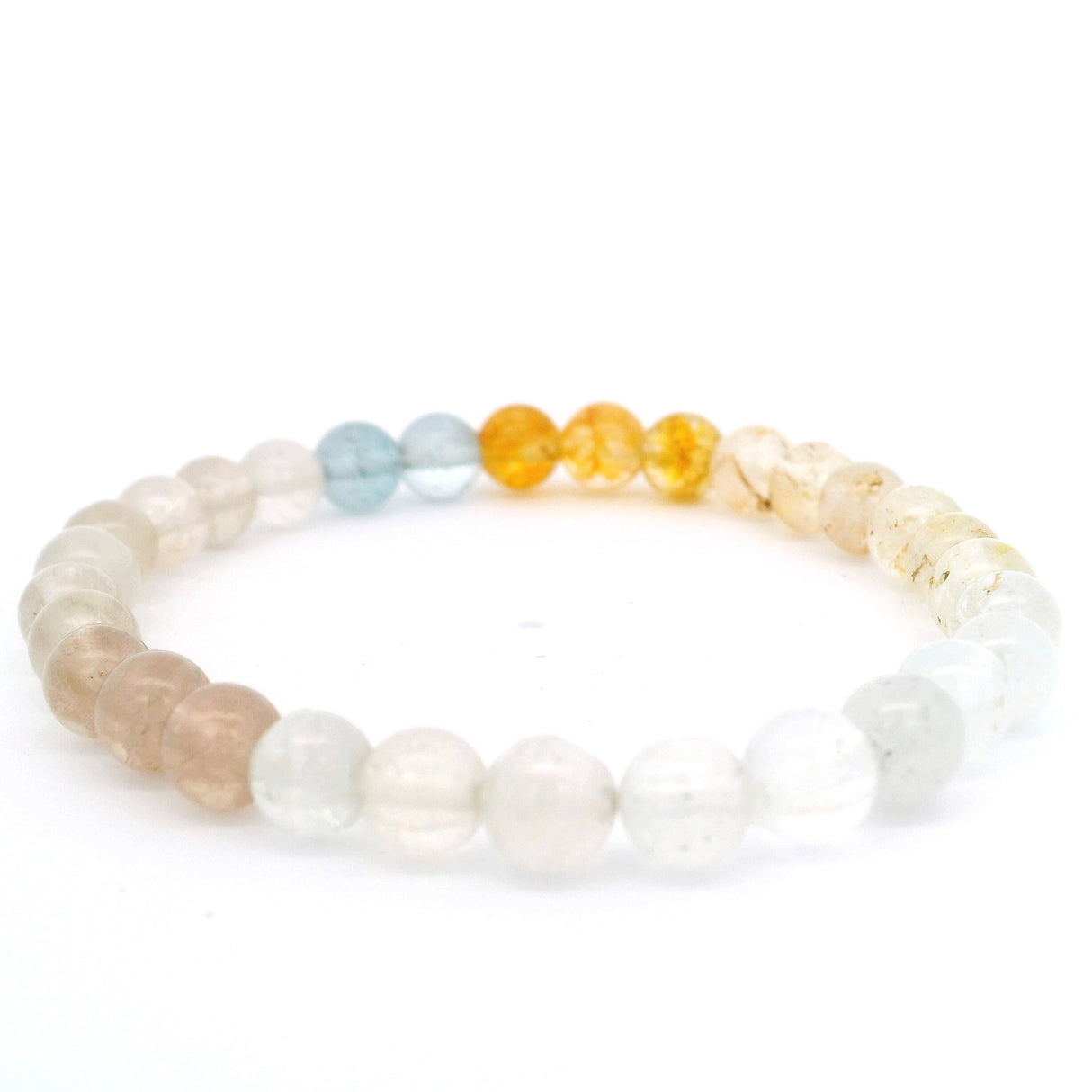 Multi Topaz Beaded Bracelet - 6mm Round